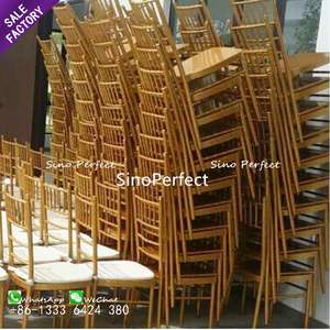 ราคาขายส่ง เฟอร์นิเจอร์โบราณ เก้าอี้จัดเลี้ยงแบบซ้อนได้ โครงเหล็กสีทอง สำหรับงานแต่งงานในโรงแรม - Product Image 4