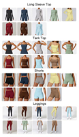 Ensemble de Yoga Actif Personnalisé pour Femmes : Haut à Manches Longues, Leggings de Fitness Haute Élasticité, Shorts d'Entraînement Respirants Grande Taille