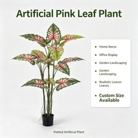 Plante artificielle réaliste de haute qualité, branche de taro verte, bonsaï en plastique en pot pour la décoration de la maison et des hôtels