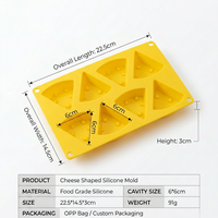 Moule en silicone à 8 cavités en forme de fromage pour mousse, gâteau, pudding, gelée, crème glacée - Outil de cuisson réutilisable de qualité alimentaire