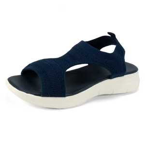 Sandales à talons compensés rondes en promotion, matière respirante, semelle extérieure confortable en EVA, chaussures d'été pour femmes - Product Image 5