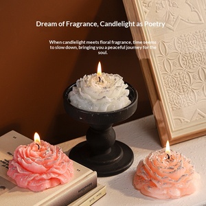 New Peony Scented Soy Wax <b>Candle</b>, Handmade Shaped Aroma <b>Candle</b>, High-end Atmosphere Gift for Indoor Use & Souvenir - Product Image 3