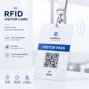 บัตร RFID สำหรับผู้เยี่ยมชมแบบกำหนดเอง พร้อมพิมพ์คิวอาร์โค้ด สำหรับการเข้าถึงอาคารสำนักงานและการจัดการผู้เยี่ยมชม - Product Image 1