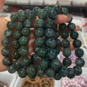 Bracciale in Agata Muschiata Cristallina Taglia Unica, Cuore d'Amore, Alta Qualità, Marca YINGLAI, Curativo, in Roccia Naturale Lucidata - Vendita Calda - Product Image 3