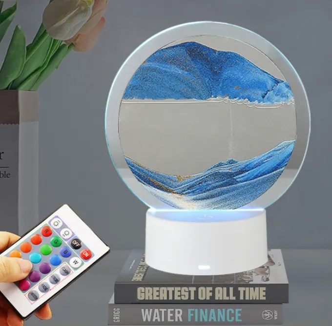Newish Colorful Quicksand Colorful Quicksand 3D Landscape Flowing Night Lamp Room Decoration
