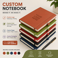 Carnet A5 en PU à couverture rigide avec logo personnalisé, stylo, bande élastique, OEM, agenda d'affaires gaufré, cadeau d'entreprise, carnet en gros