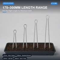 1+1 HXL214 Piquets de tente en acier galvanisé en forme de A, robustes, pour camping, 4-9mm, 17.5-30cm, pour auvent et gazebo