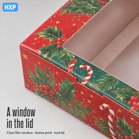 Boîte cadeau de Noël personnalisée avec fenêtre transparente, emballage imprimé festif