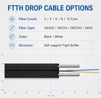 Câble à fibre optique plat DEKAM FTTH extérieur, 1 à 4 cœurs, monomode, type arc, pour le réseau FTTH des Philippines