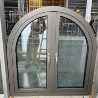Ventana Abatible Vertical de Diseño Personalizado, Estilo Francés Moderno, de Aleación de Aluminio, para Sala de Estar