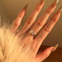 Dylam Ellipse Et Couture Carrée 8A Cubic Zirconia Bague de mariage en argent sterling 925 Fine Jewelry