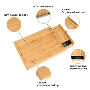 Prancha de corte inteligente youlike, reciclável. placas de corte de bife de madeira com balança eletrônica para cozinha