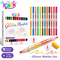KAIX - Bolígrafo de Secado Rápido para Decoración de Uñas, 3 en 1, Doble Punta, Acabado Brillante, para Manicura en Salón