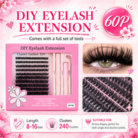 Ruban de cils pré-coupé pour extensions DIY : Fibre de soie légère, segmentée, ultra-légère pour les pique-niques printaniers et les voyages aux fleurs de cerisier