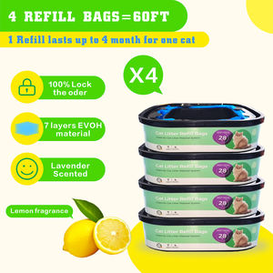 Sacs de recharge pour litière pour chat Factory Cat, compatible avec les cartouches Odor Locker, sacs de <span class=keywords><strong>d</strong></span>échets, anneaux de recharge pour litière pour chat - Product Image 2