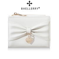 Dompet Pendek Wanita BAELLERRY Model Pita, Dompet Manis dan Lembut, Dompet Portabel Zero Wallet