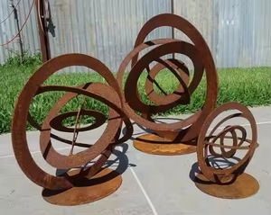 Statue d'art de jardin artistique en acier Corten écologique personnalisable, sculpture extérieure et design Art Déco par l'usine - Product Image 5