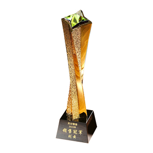 Trophée personnalisé avec un design créatif <span class=keywords><strong>d</strong></span>'<span class=keywords><strong>étoiles</strong></span> dorées et colorées pour les employés de vente, trophées de la cérémonie annuelle de récompense - Product Image 4