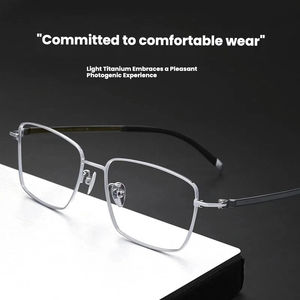 إطار نظارات كلاسيكي مربع الشكل للجنسين، خفيف الوزن للغاية، مصنوع من التيتانيوم النقي، مع عدسات AC مطبوعة، نظارات قراءة بإطار كامل للبالغين - Product Image 4