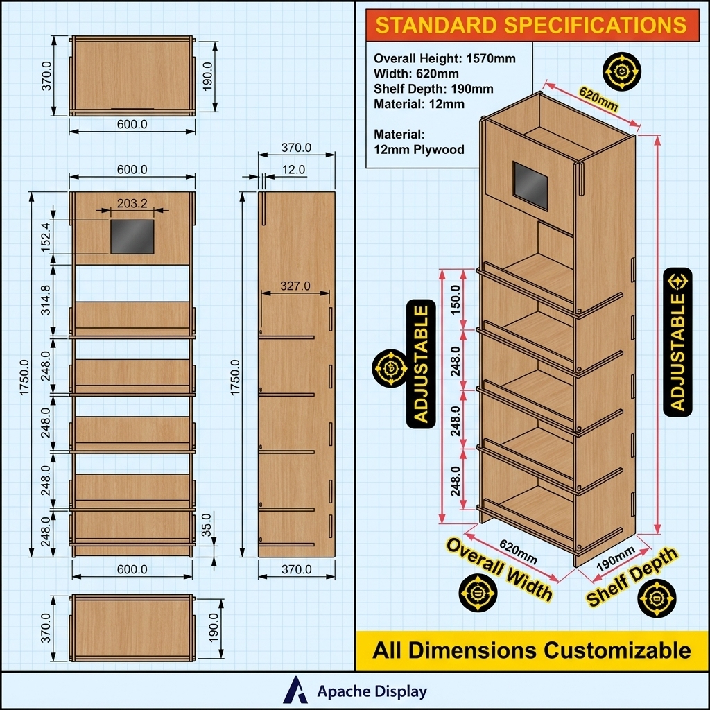 Wholesale Customized Floor Standing Wooden Shampoo Conditioner Essential Oi Shower Gel Display Stand Retail Display Stand Store — view 4