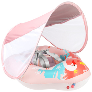 Swimbobo nueva actualización bebé infaltes natación comodidad Rosa anillo niños inflable cintura entrenador natación anillo bebé flotante con dosel - Product Image 1