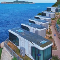 Maison Modulaire Préfabriquée Mobile de Luxe Moderne à Énergie Solaire, 3-4 Chambres, Type Capsule Spatiale, avec Installation