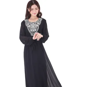 Dubai venda Quente plus size lace up vestido dos muçulmanos best selling últimas designs longo kimono robe vestido Eid abaya muçulmanos