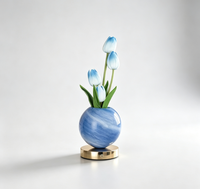 Lampe de chevet en verre en forme de tulipe, lampe de table décorative, lumière d'ambiance pour chambre à coucher