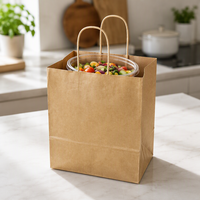 Sacs à emporter en papier kraft personnalisés en gros pour la livraison de repas, emballage alimentaire pour restaurants, saladiers, cafés