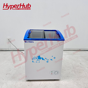 סופרמרקט מסחרי זכוכית מעוקל מקרר זכוכית טמפרטורה ישירה קירור חזה עמוק למזונות גלידה קפוא - Product Image 5