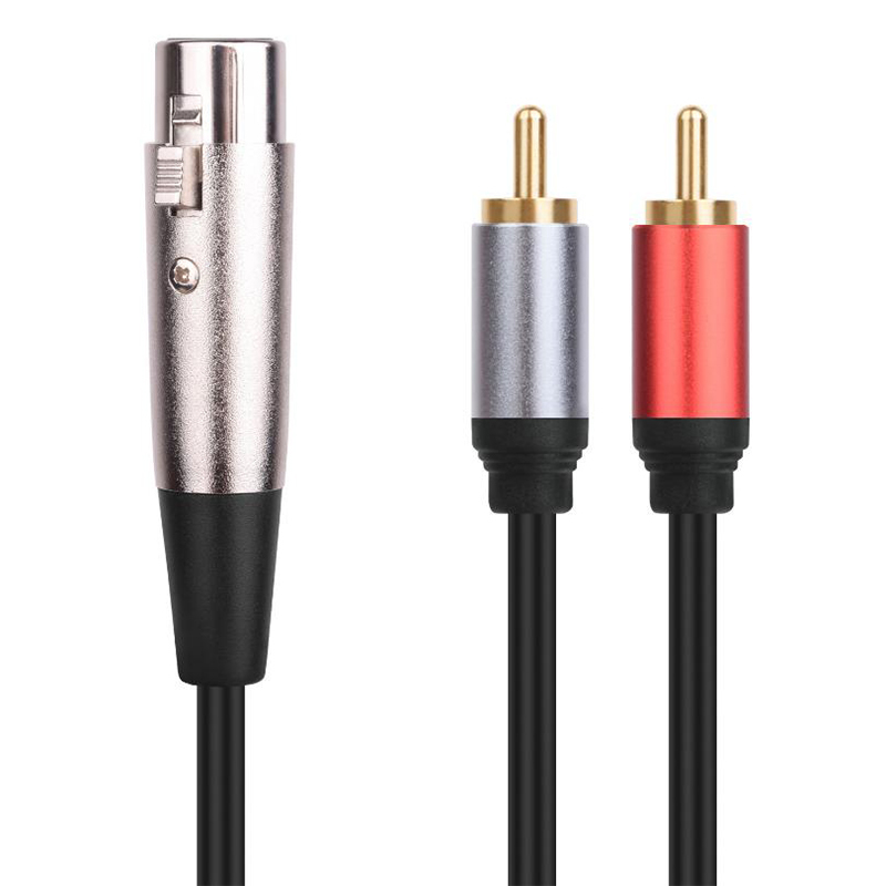 2 RCA a XLR 3 Pin hembra Hifi Cable de micrófono amplificador consola XLR Dual RCA Cable blindado