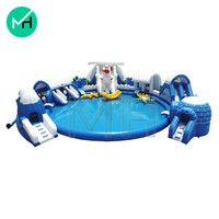 Vente Flash : Toboggan Aquatique Commercial Gonflable Glacé avec Piscine 23x21m en PVC, Capacité Supérieure à 500kg, 70 Passagers