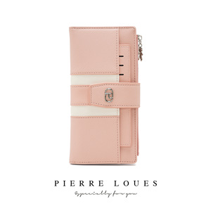 Pierre Loues Women's <b>Long</b> <b>Wallet</b> Color Block Buckle Multiple Card Slots Large Capacity Minimalist Style Everyday Use - Product Image 5