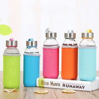 Botella de agua deportiva de vidrio de borosilicato de 1000ml con logotipo personalizado impreso, taza de té de la leche de jugo portátil, corcho para regalos espaciales de Tequila