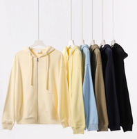 Automne hiver 380g lourd coton peigné épaule pull à capuche gilet pour hommes femmes surdimensionné sweats à capuche tricotés