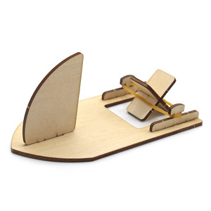 Wooden Rubber Band Boat <b>Diy</b> <b>Kit</b> Lightweight Racing Model For Kids Steam Education Science Experiment Toy - Product Image 4