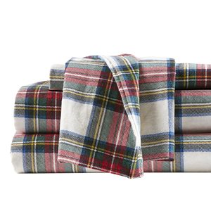 Nhà máy 100% cotton flannel tấm ga trải giường Bộ Scottish màu xanh kẻ sọc thoải mái ấm sâu túi được trang bị tấm gối trường hợp bộ đồ giường Bộ - Product Image 1