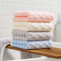 Parure de draps en microfibre éponge douce, épaisse, de qualité supérieure, motif personnalisé, luxe, uni, extra large, pour hôtel, serviettes de bain, 70 x 140 cm