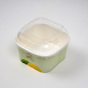 Bicchiere di Carta Biodegradabile Quadrato a Parete Singola con Coperchio, Nuovo Stile, Vendita all'Ingrosso per Biscotti, Torte, Gelati, Hamburger - Product Image 6