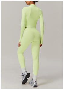 Set da <span class=keywords><strong>Palestra</strong></span> Abbigliamento Yoga Giacca Sportiva Leggings a Vita Alta per Donne Set Fitness di Alta Qualità Produzione Abbigliamento Sportivo - Product Image 3