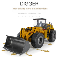 Camion bulldozer RC professionnel à 10 canaux 1/14 pour enfants