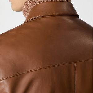 Veste en cuir PU pour homme, coupe slim, mode streetwear, hiver, logo personnalisé, haute qualité, vente en gros - Product Image 6