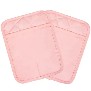 Vendita calda portavaso in cotone rosa e silicone con supporto per pentola resistente al calore da cucina tascabile