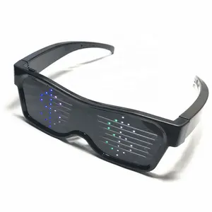 Direct Factory Blue tooth Party Magic Flash Raves LED Glasses Multi-language Programmable Text Animation Light Up Glasses
