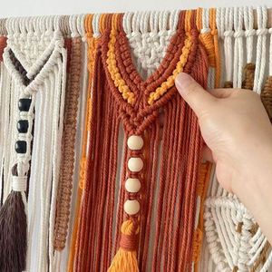 Vintage <b>Moroccan</b> Macrame Wall Hanging Boho Ethnic Colorful Tapestry Handmade Woven Wall Art <b>Decor</b> for Living Room - Product Image 5