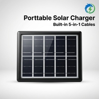 Panneau solaire monocristallin à haute efficacité énergétique avec support, chargeur solaire portable USB pour batterie externe et téléphone portable
