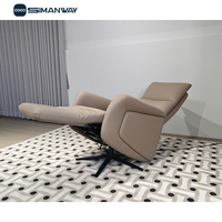 Fauteuil inclinable pivotant moderne en cuir, fauteuil de salon à dossier haut, fauteuil d'appoint rotatif à 360 degrés pour salon, chambre à coucher