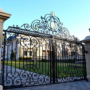 Cancello in Ferro Battuto Moderno Personalizzato Cancello Scorrevole o a Battente in Acciaio Zincato per Villa Hotel Ingresso Decorativo del Cortile - Product Image 3