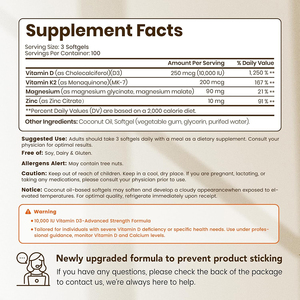 Vitamina D3 de alta calidad, VITAMINA K2, Magnesio y Zinc. Promueven el desarrollo óseo y dental, mantienen la salud cardiovascular. Cápsulas blandas. - Product Image 2