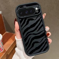 Coque de téléphone souple antichoc en TPU avec design animalier noir minimaliste peint à la bombe pour Google Pixel 8 et 8A
